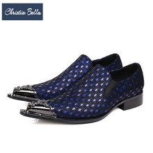 Модные итальянские деловые мужские туфли стильные синие мужские туфли из натуральной кожи большого размера для свадебной вечеринки 2024 - купить недорого