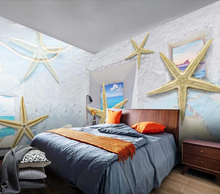 Papel de parede decorativo estrela do mar concha crianças quarto fundo da parede 2024 - compre barato