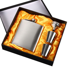 Portable 7 OZ Hip Flask Set With Funnel+2 Cups Stainless Steel Alcohol Bottle Whiskey Flagon Personalized Screw Cap Pocket Flask 2024 - buy cheap