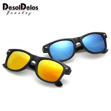 Детские солнцезащитные очки DesolDelos, очки с пластиковой оправой, 8 видов цветов, UV400, 2019 2024 - купить недорого