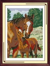 Mom & Son's Deep Love Horse Animal Cross Stitch Kits Accurate Printed Embroidery DIY Handmade Needle Work Home Decor Set Art 2024 - buy cheap