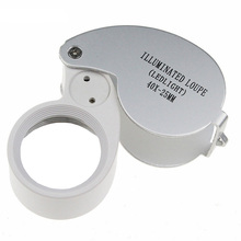 40X Portable Folding Magnifier Loupe Illuminated Magnifier Magnifying Glass Jewelry Coins Stamps Antiques 2024 - buy cheap