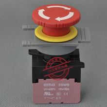 Interruptor de botón de parada de emergencia, reinicio rotativo de 30mm, 1 NC E3R1R1B, contacto, 10 unids/lote 2024 - compra barato