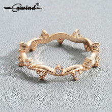 Cxwind-anillos de corona de cristal blanco para mujer, joyería de Circonia cúbica, nudillos, anillo de guirnalda, regalos de San Valentín 2024 - compra barato