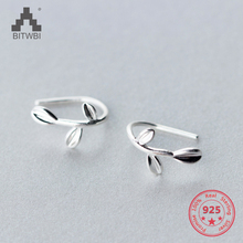 Pendientes de plata esterlina 925 para mujer, aretes con forma de hojas bonitas, joyería Brincos 2024 - compra barato