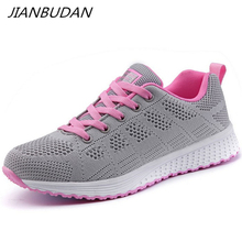 JIANBUDAN/ Women's sneakers Breathable mesh Outdoor casual shoes Flat walking shoes Lace-Up Fashion crawling shoes 35-40 2024 - buy cheap