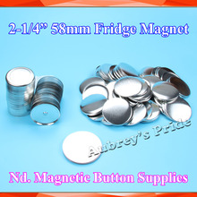 2-1/4" 58mm 100 Sets Fridge Dialog Box Nd. Magnet Metal Back Button Maker Supply Materials 2024 - buy cheap