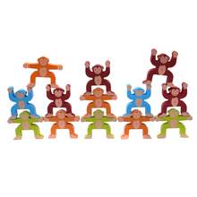 16Pcs/Set Kids Wooden Monkey Balance Toy Wood Stacking Interlock Games Toys Kids Balancing Blocks for Children Early Education 2024 - buy cheap