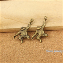 Wholesale 60 pcs Vintage Charms Monkey Pendant Antique bronze Fit Bracelets Necklace DIY Metal Jewelry Making 10082 2024 - buy cheap