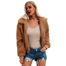 Plus Size M-3XL Women Fashion Fluffy Shaggy Faux Fur Warm Winter Coat Cardigan Bomber Jacket Lady Coats Zipper Outwear Jackets 2024 - buy cheap