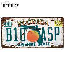 [inFour+] B10-ASP License Plate Metal Plate Car Number Tin Sign Bar Pub Cafe Home Decor Metal Sign Garage Painting Plaques Signs 2024 - buy cheap