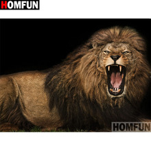 HOMFUN Full Square/Round Drill 5D DIY Diamond Painting "Animal lion" 3D Embroidery Cross Stitch 5D Home Decor Gift A17347 2024 - buy cheap