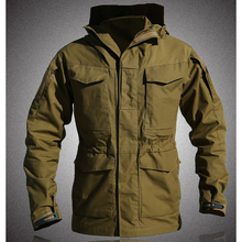 Мужская армейская одежда M65, зимняя/Осенняя водонепроницаемая куртка-летчик с капюшоном, тактическая ветрозащитная Спортивная тренировочная куртка 2024 - купить недорого