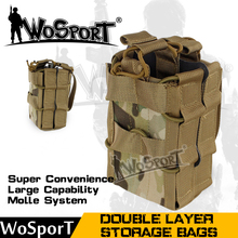 Wosport 1000D нейлоновый комплект тактического жилета с системой Molle большой емкости, двойная военная сумка, популярная новая камуфляжная сумка с зажимом для улицы 2024 - купить недорого