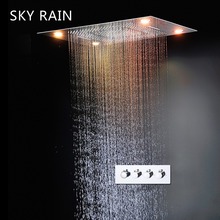 Juego de Panel de ducha de estilo lujoso, accesorios de baño, sistema de grifo de cabezal de ducha LED colorido de cascada de lluvia 2024 - compra barato