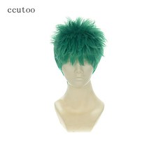 Oinha roronoa zoro peruca de cabelo masculina, uma peça de 10 "curta, verde fofo sintético, fibra resistente a calor 2024 - compre barato