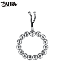 ZABRA 925 Sterling Silver Retro Religion Bead Charm Bracelet Jewelry  For Men Women Vintage Party Jewelry 2024 - buy cheap