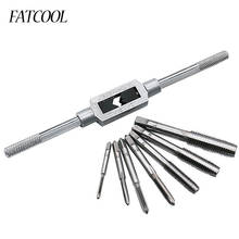 FATCOOL 8pcs HSS Hand Tap Tapping Screw Thread Metric Plugs Taps Set Straight Flute M3 -M12 With Adjustable Tap Wrench 2024 - buy cheap