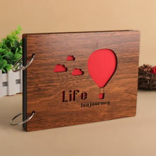 8 Inch Wood Cover Albums Handmade Loose-leaf Pasted Photo Album Personalized Baby Lovers DIY Wedding Memorial Photo Album 2024 - buy cheap