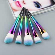 Anmor 5 Pieces Rainbow Copper Makeup Brushes Set Synthetic Hair Foundation Contour Blush Face Make Up Brush Recommend Tool 2024 - buy cheap