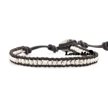 Lotusmann Silver Indian Bead Single Wrap Bracelet on Natural Grey Leather 2024 - buy cheap