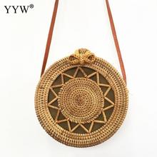 Geometric Hollow Circular Crossbody Bags For Women 2018 Rattan Weaving Beach Bag Small Women'S Handbags Bohemian Messneger Bags 2024 - buy cheap