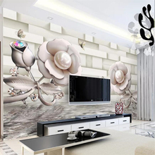 Custom wallpaper 3d stereo photo mural rose water wave reflection background wall papers home decor papel de parede 9d wallpaper 2024 - buy cheap