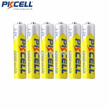 Аккумуляторная батарея PKCELL NIMH AAA 6 шт., перезаряжаемые батарейки 3 А 1000 В, 1,2 мАч, для камеры, калькулятора, цифровой, электронный 2024 - купить недорого