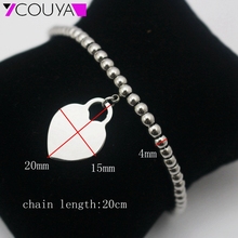 Charm Heart Bracelets Bangles for Women Luxury Jewelry Brand Pulseira Stainless Steel Heart Bracelet & Bangle 2024 - buy cheap