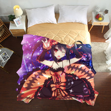 Mxdfafa Anime date a live Summer Quilt  Sexy Summer Throw Quilted Tencel 3D Bedding  Home Decorations Twin Full Queen Size 2024 - buy cheap