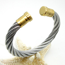 Pulseira de fio de aço inoxidável, bracelete com bainha 2024 - compre barato