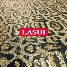 LASUI NEW 3y=1 lot gorgeous 4 colors Golden black gray leopard sequin fabric costume performance dress prom dress DIY W0093 2024 - buy cheap