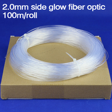 Cabo de fibra ótica pmma brilho lateral, cabo de decoração para carro 100m/rolo 2.0mm 2024 - compre barato
