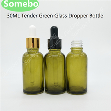 200 шт./лот 30 мл оливковое стекло бутылка с капельницей, 30CC стеклянная бутылка, эфирное масло стеклянная капельница бутылки 2024 - купить недорого