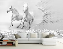 Papel pintado de caballo 3D personalizado, pintura de pared de caballo para la sala de estar, dormitorio, TV, Fondo de pared impermeable, papel de pared 2024 - compra barato