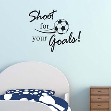 Football Wall Stickers For Kids Rooms Shoot For Your Goals Quotes Kids Room Decoration DIY Wall Stickers Home Decor Living Room 2024 - buy cheap