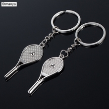 Racket Key Chain - New Design Cool Luxury Sports metal Keychain Car Key Chain Key Ring Racket Pendant For Lovers Day Gift  17229 2024 - buy cheap