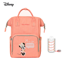 Disney-mochila de maternidad multifuncional, bolso de Minnie, Mickey, mamá, calentador USB, aislamiento de pañales, mochila de bebé, envío directo 2024 - compra barato