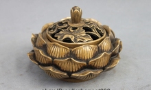 Cultura popular do tibet artesanal de bronze budismo flor de lótus queimador de incenso 2024 - compre barato
