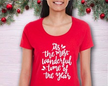 Cute Christmas Shirt it is  Most Wonderful Time of this year t-shirt slogan unisex red shirt women fashion tumblr gift tee top 2024 - buy cheap