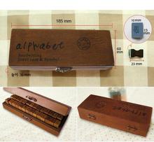 4 set/lote romántico letra alfabeto carta Set de sellos de madera Retro Vintage de madera caja para manualidades sellos de goma 3 diseño para elegir 2024 - compra barato