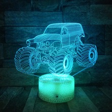 USB LED 3D Tractor NightLight 7 Colorful Car Table Lamp Touch Remote Control Home Party Decor Kids Birthday Gift 2024 - buy cheap