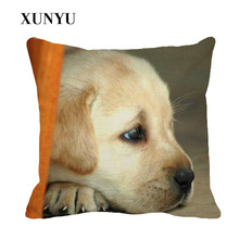 XUNYU Cute Little Labrador Dog Cushion Cover Throw Pillow Covers Couch Cushion Cover Home Decorative Pillowcase 45*45cm A0059 2024 - buy cheap