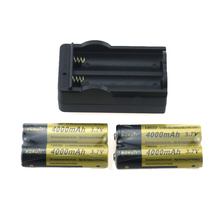 LED Flashlight Batteries Batery Sets ( 4PCS Rechargeable 18650 4000mAh 3.7V Battery + 1PC 18650 Charger ( with AU/EU/UK Plug ) 2024 - buy cheap
