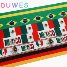 DUWES 7/8'' Free shipping brazil mexico gemany flag printed grosgrain ribbon Accessory hairbow headwear DIY decoration 22mm D759 2024 - buy cheap