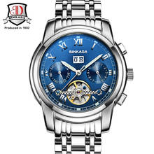 Mens watches Automatic Mechanical Watch Tourbillon Clock Steel Casual Business Wristwatch Top relojes hombre BINKADA brand 2024 - buy cheap