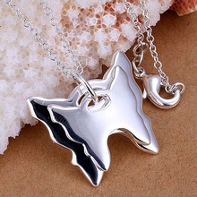 P095 Free Shipping silver plated Necklace, 925 fashion silver jewelry Double butterfly /HGDVBUJB HGDVBUJB 2024 - buy cheap
