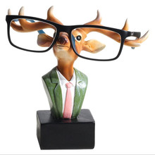 Suporte de óculos de resina de animais, cervo/coelho, artesanato, óculos de sol, adorável, suporte de prateleira, decoração de casa, animal, melhor presente 2024 - compre barato