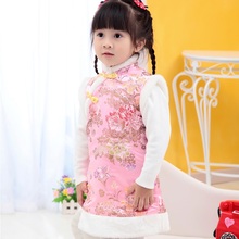 Winter Chinese Style Girl Dress Cotton Sleeveless Kids Cheongsam Baby Girls Qipao 2024 - buy cheap