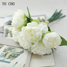 YO CHO 6 Heads/Bunch Rose Artificial White Peony Flowers Silk Flower Peony Bouquet DIY Home Wedding Party Birthday Floral Decor 2024 - buy cheap